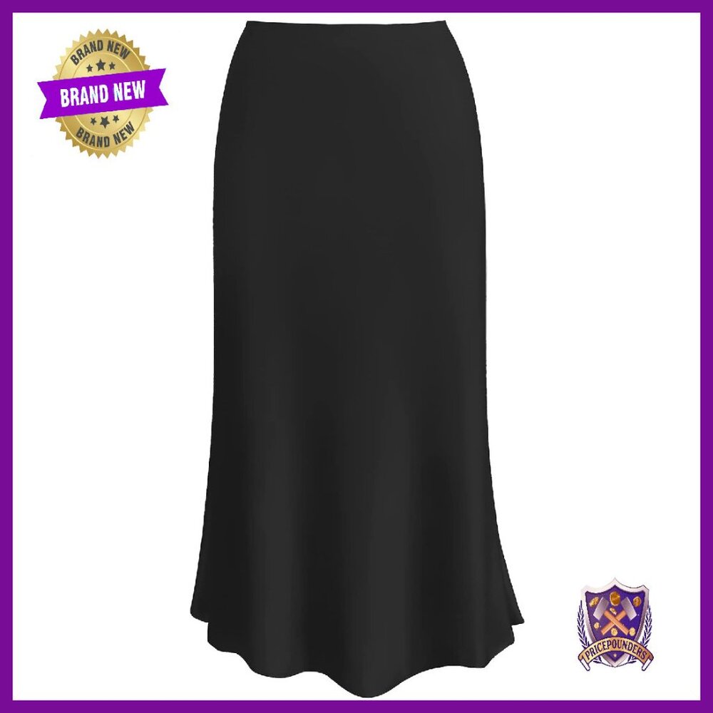 Silk Satin Midi Skirt High Waist Elastic Summer Trendy Leopard Print